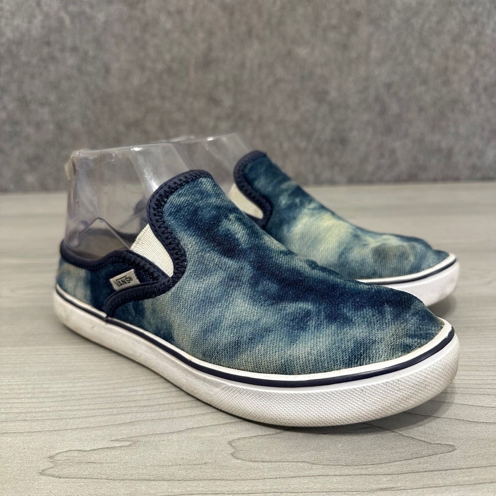 Vans Clog Sneakers Womens 5 Blue Tie Dye Denim Slip On‎ CLOG Casual Shoes